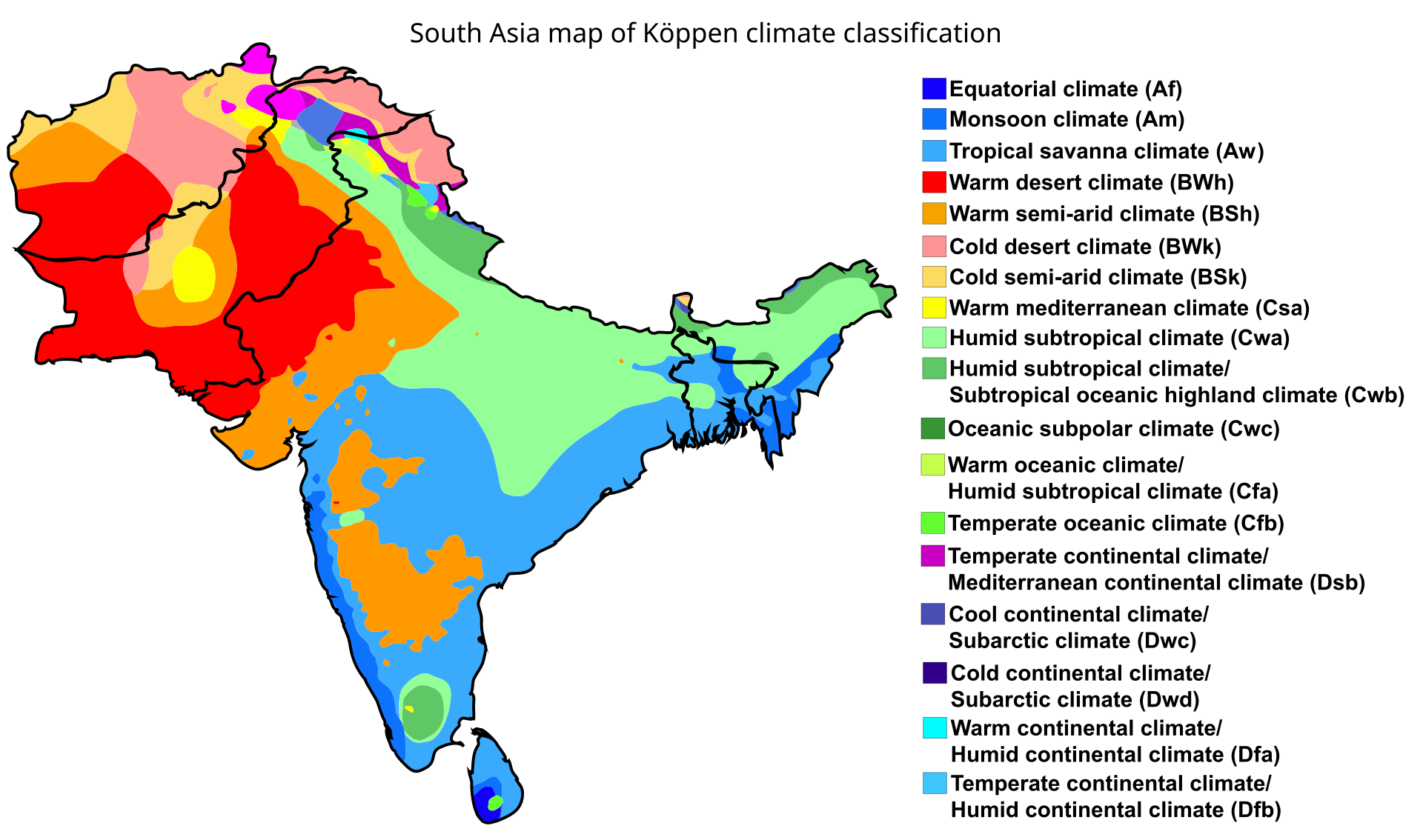 South Asia Geopolitical Map